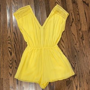Yellow V Neck Romper